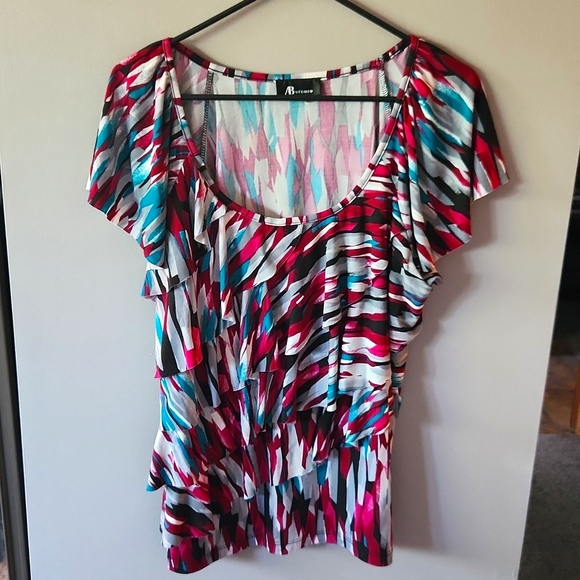 AB Studio Tops - AB Studio Scoop Neck Stretchy Dressy Top